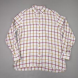 Bullock & Jones Shirt Mens Large Green Plaid Lyocell Button Down Italy Summer